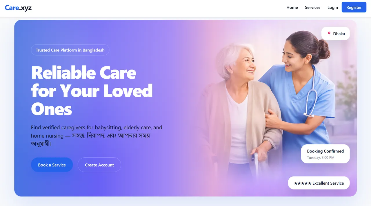 Screenshot of Care.xyz